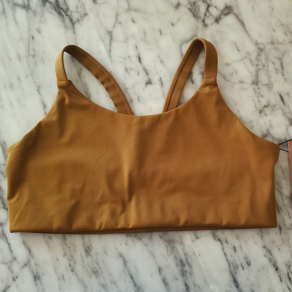 NWT Size XL Gold Girlfriend Collective Leo bra